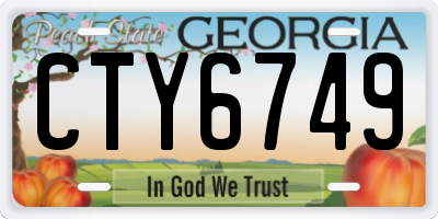 GA license plate CTY6749