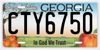 GA license plate CTY6750