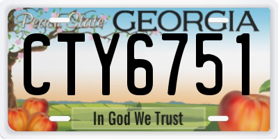 GA license plate CTY6751