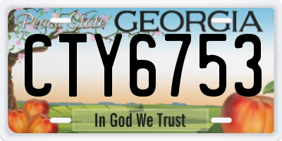 GA license plate CTY6753