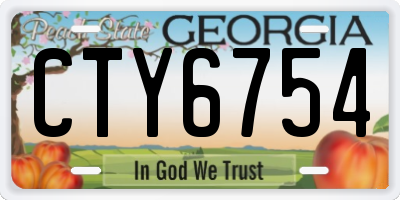 GA license plate CTY6754