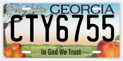 GA license plate CTY6755