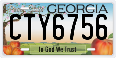 GA license plate CTY6756