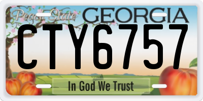 GA license plate CTY6757