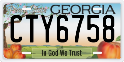 GA license plate CTY6758