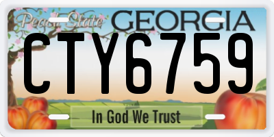 GA license plate CTY6759