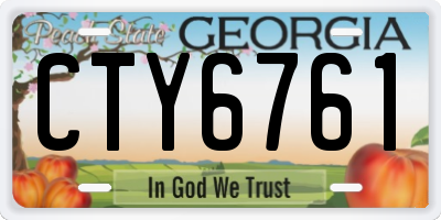 GA license plate CTY6761