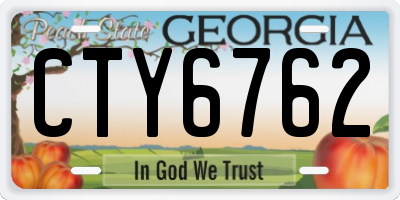 GA license plate CTY6762