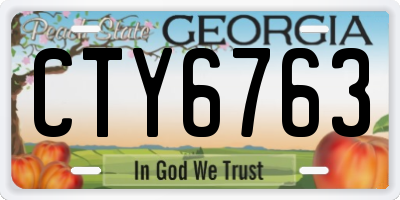 GA license plate CTY6763