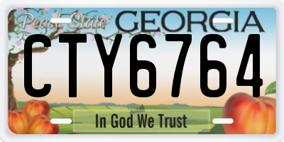 GA license plate CTY6764