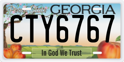 GA license plate CTY6767