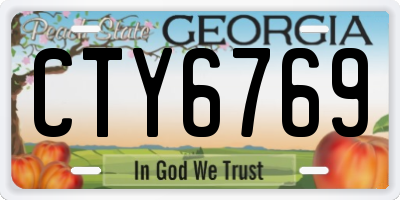 GA license plate CTY6769