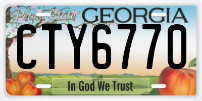 GA license plate CTY6770