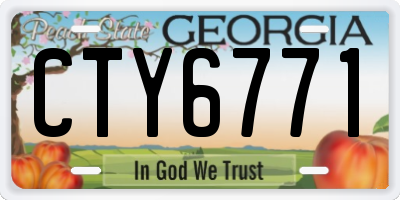GA license plate CTY6771