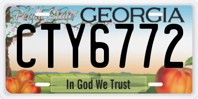 GA license plate CTY6772