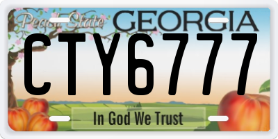 GA license plate CTY6777