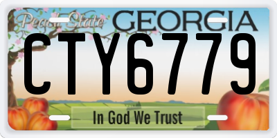 GA license plate CTY6779