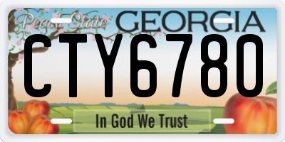 GA license plate CTY6780