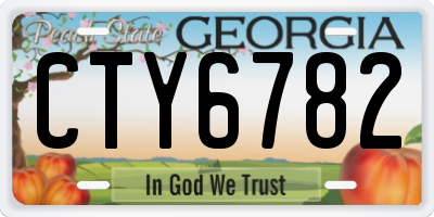GA license plate CTY6782