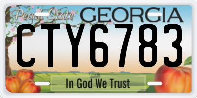 GA license plate CTY6783