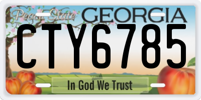 GA license plate CTY6785