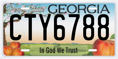 GA license plate CTY6788