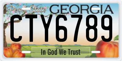 GA license plate CTY6789