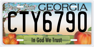GA license plate CTY6790