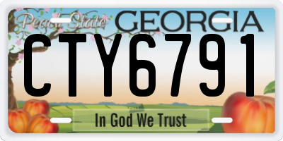 GA license plate CTY6791