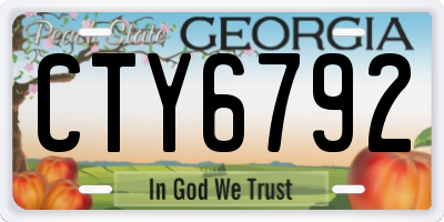 GA license plate CTY6792