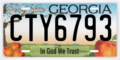 GA license plate CTY6793