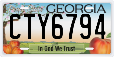 GA license plate CTY6794