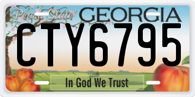 GA license plate CTY6795