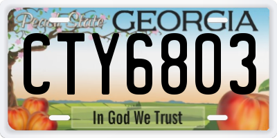 GA license plate CTY6803