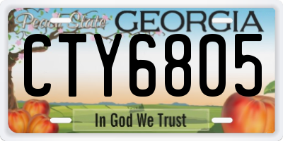 GA license plate CTY6805