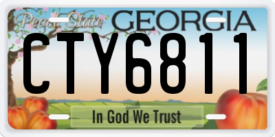 GA license plate CTY6811