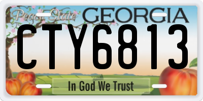 GA license plate CTY6813