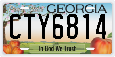 GA license plate CTY6814