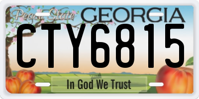 GA license plate CTY6815
