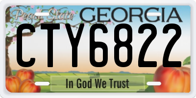 GA license plate CTY6822
