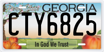 GA license plate CTY6825