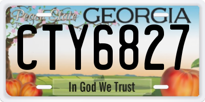 GA license plate CTY6827