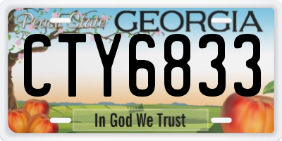 GA license plate CTY6833