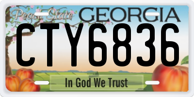 GA license plate CTY6836