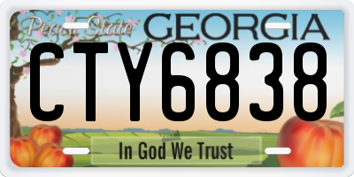 GA license plate CTY6838