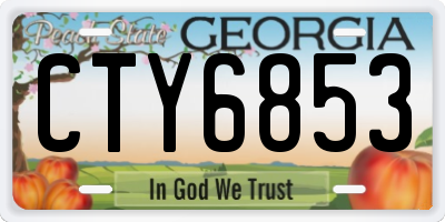 GA license plate CTY6853
