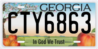 GA license plate CTY6863