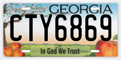 GA license plate CTY6869
