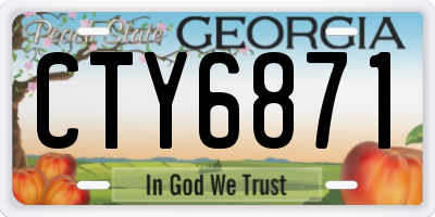 GA license plate CTY6871
