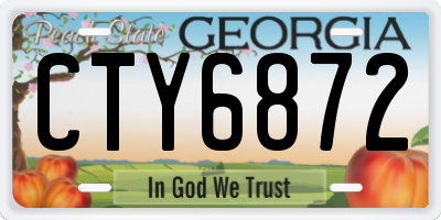 GA license plate CTY6872
